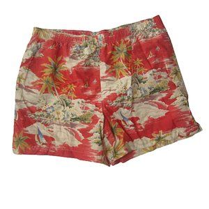 Lands End Men swim trunks tropical Hawaiian XXL 44-46 lined vintage